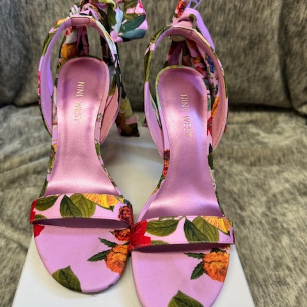 Nine West Medium Pink Kobs Ankle Tie Sandal (Women) Size 6.5